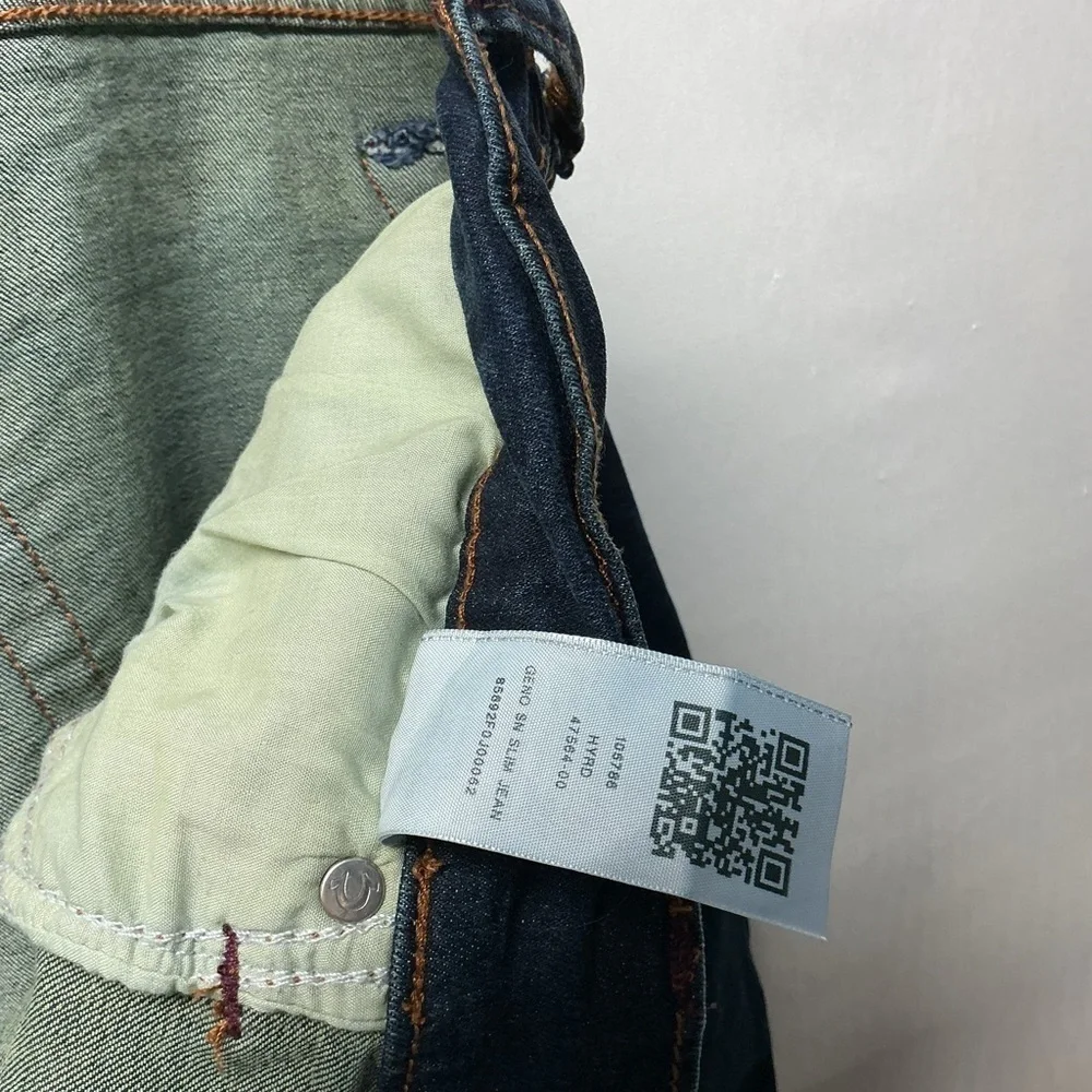 True Religion Geno Relaxed Slim Stretch Jeans Men’s 36 Dark Wash Denim